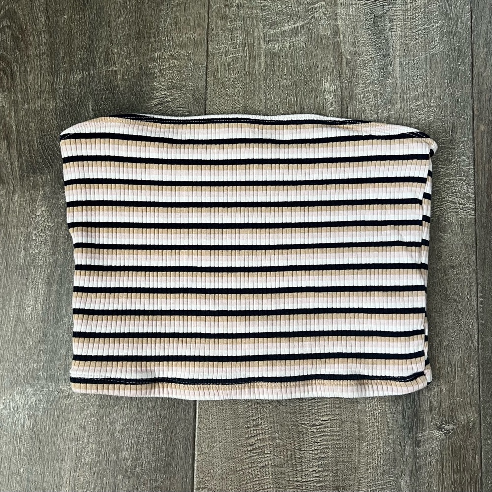 Hollister Women’s Striped Strapless Tube Top Multicolor Casual Crop Y2K Medium